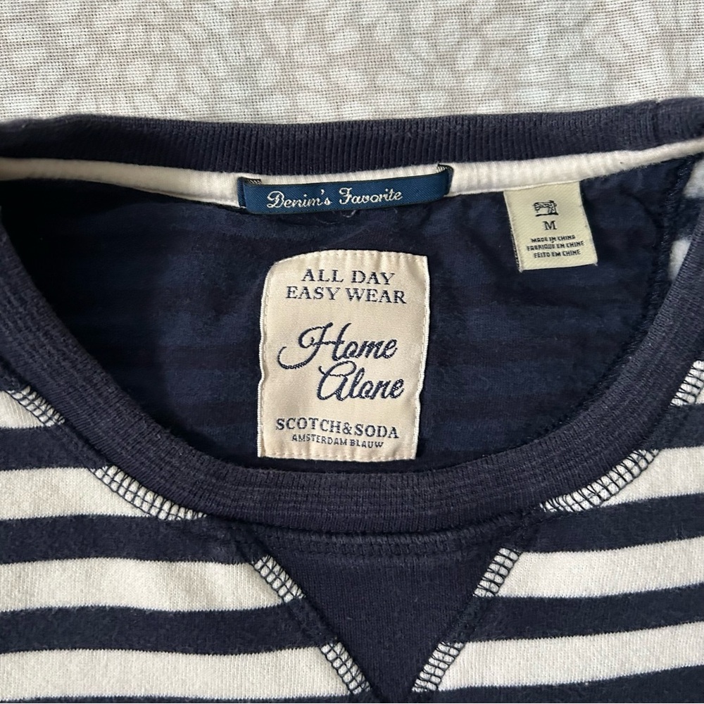 SCOTCH & SODA All Day Easy Wear Striped Sweatshirt size medium - Picture 3 of 7